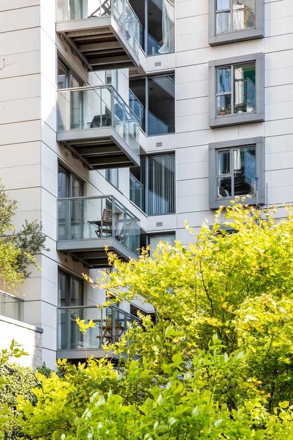 Many of the apartments look out onto a leafy courtyard