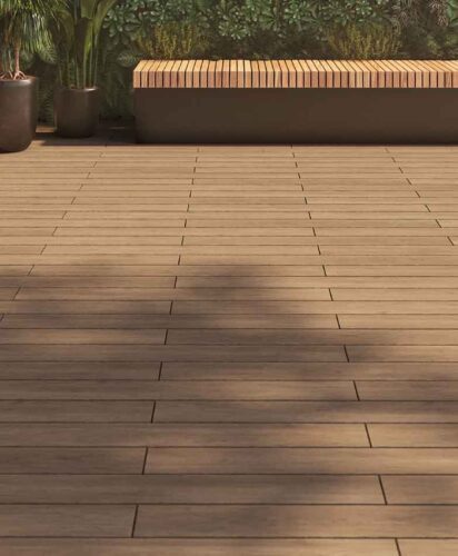 walnut vitrified decking