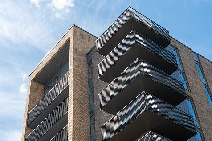 Bankside Gardens balconies from below