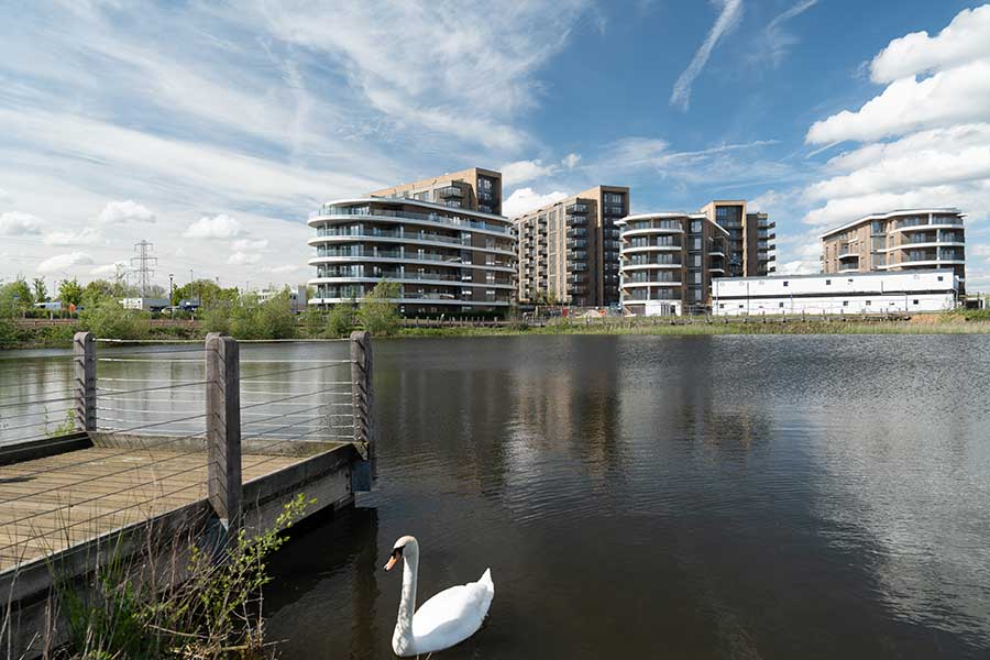 Bankside Gardens across the water