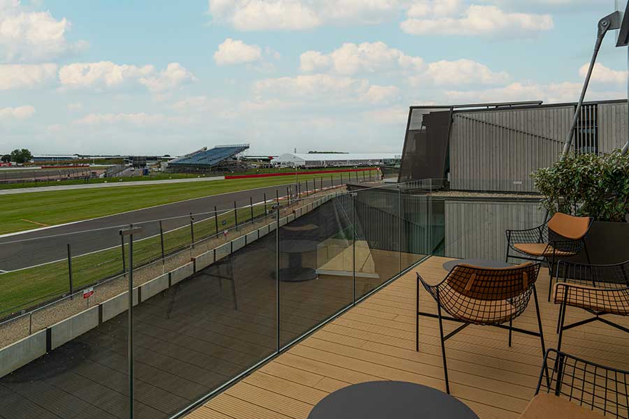 Balcony with view of circuit