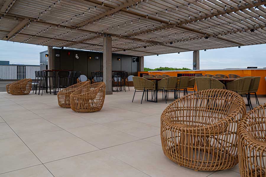 Clubhouse paved terrace