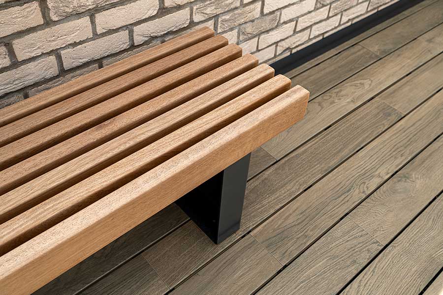 Bench on Vitrified Composite terrace