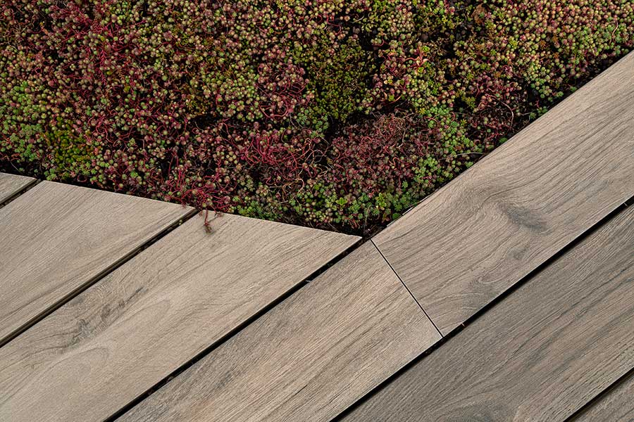 Vitrified Composite on green roof