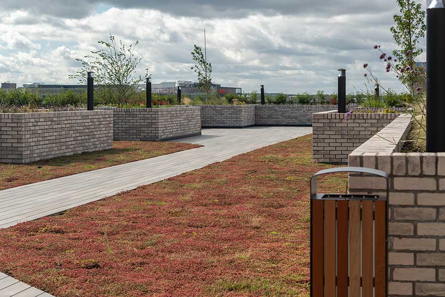 Vitrified Composite on green roof