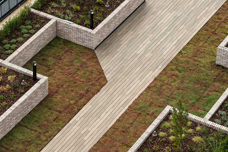 Vitrified Composite terrace birds-eye