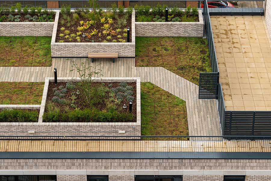Vitrified Composite walkway from above