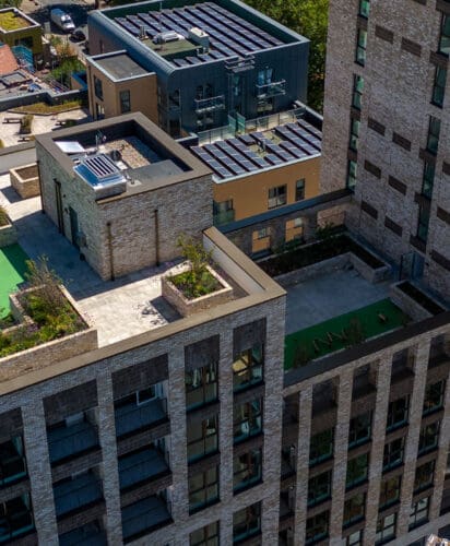 The Peel roof terraces from above
