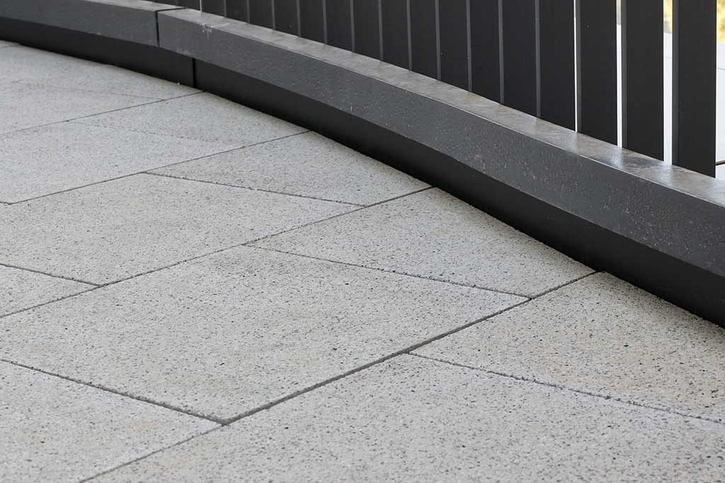Close up of paving at balustrade