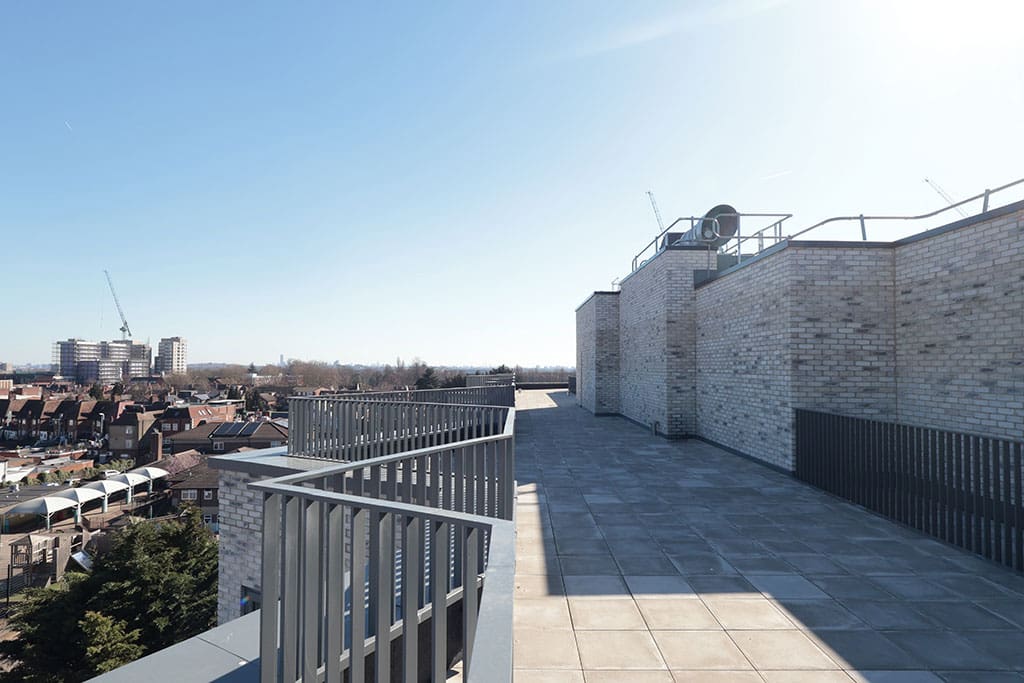 Roof terrace and building