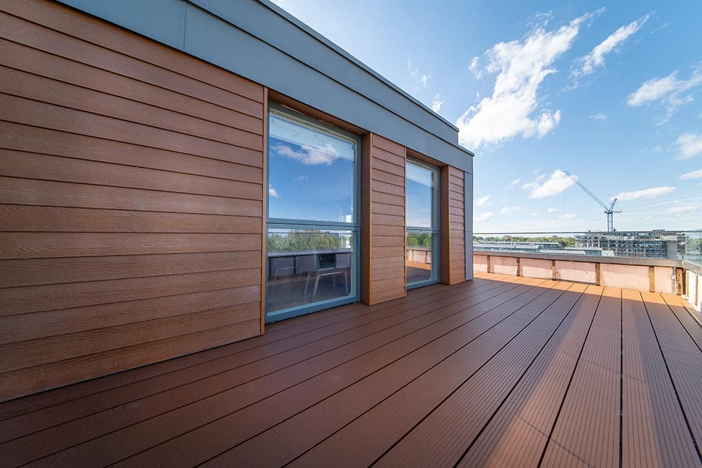 Decked roof terrace