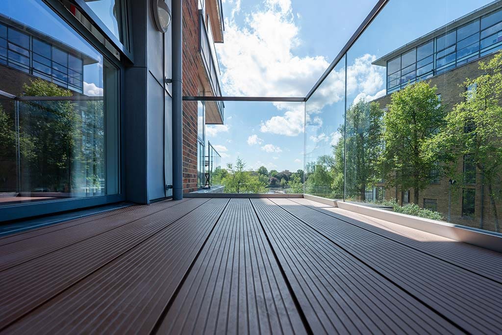 Composite decking on balcony