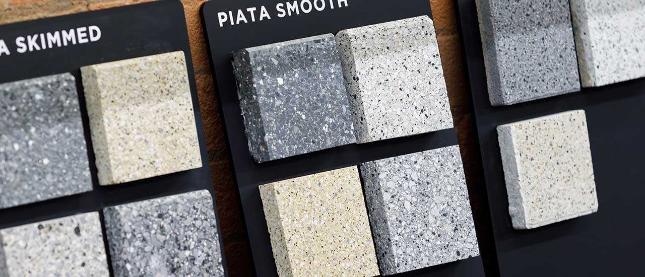 Concrete finish sample board