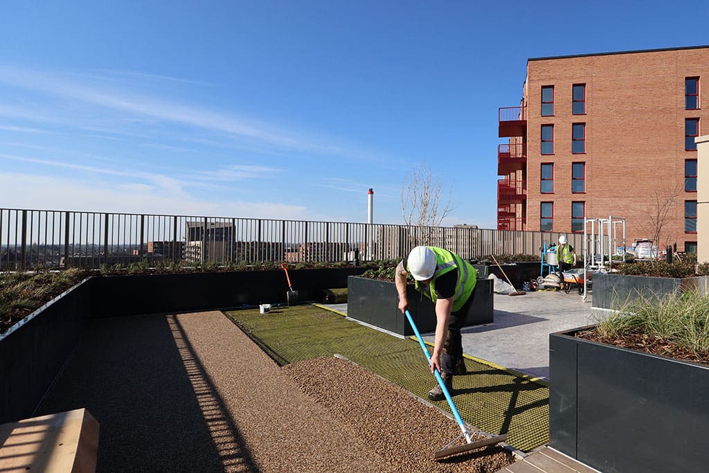 Spreading gravel for Resin Bound Gravel