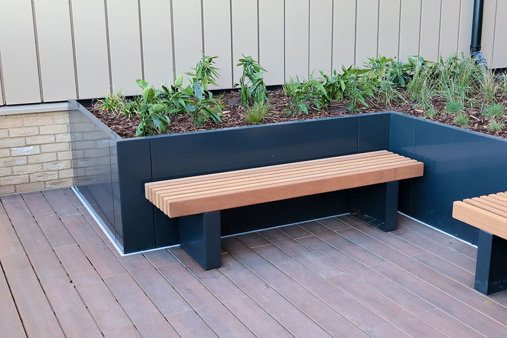 Planters and benches on Vitrified Composite