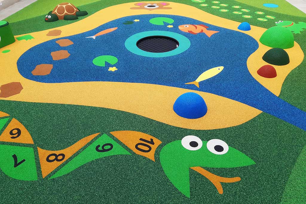 Colourful playground using Wet Pour Rubber Crumb