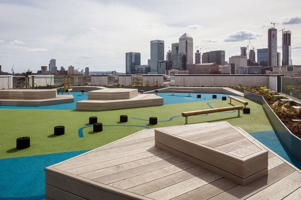 Wet Pour Rubber Crumb fall safe on roof terrace playground