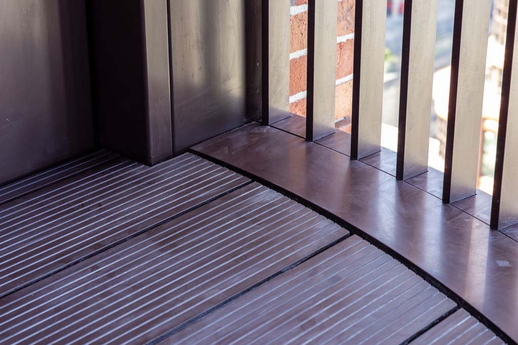 Balcony decking close-up