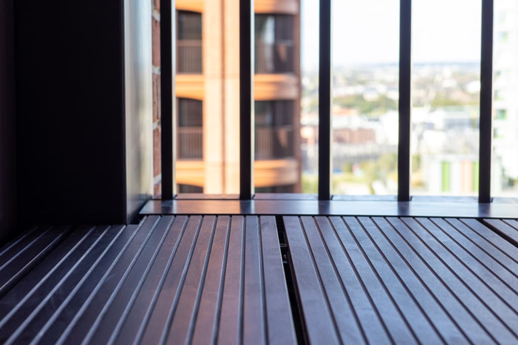 Balcony decking close-up