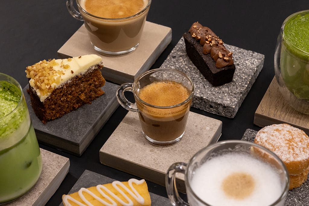 Coffee and cakes platter