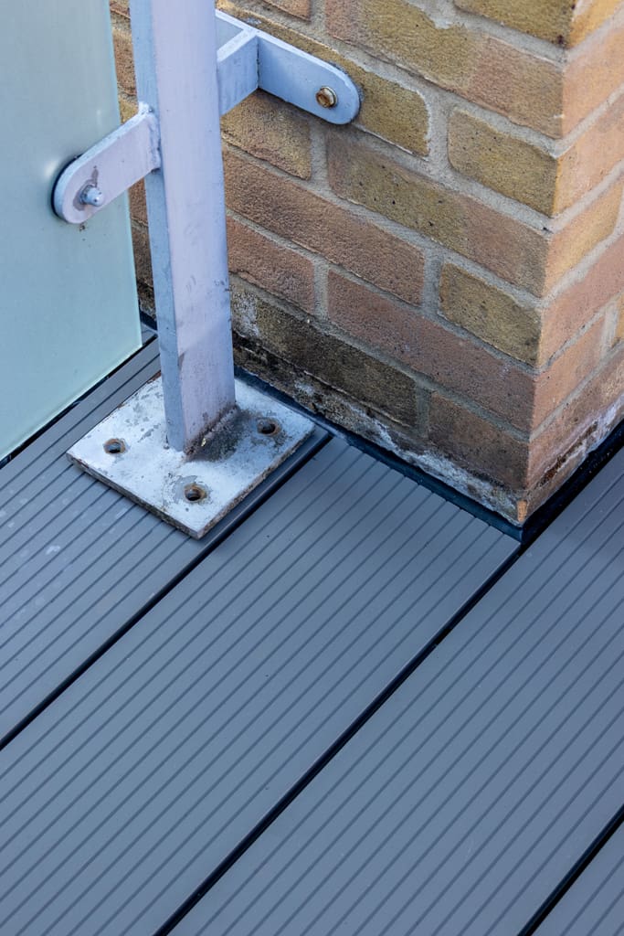 Aluminium decking close-up