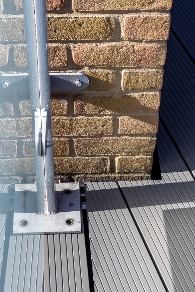 Aluminium decking close-up