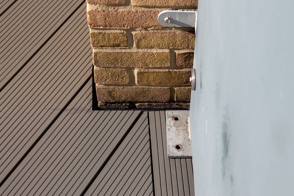 Aluminium decking close-up