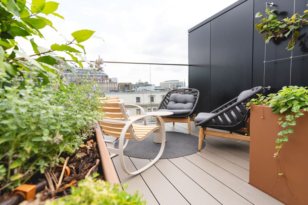 One James Street terrace seating