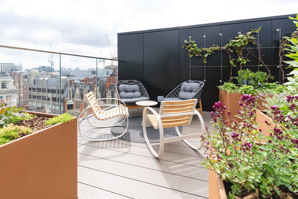 One James Street terrace seating