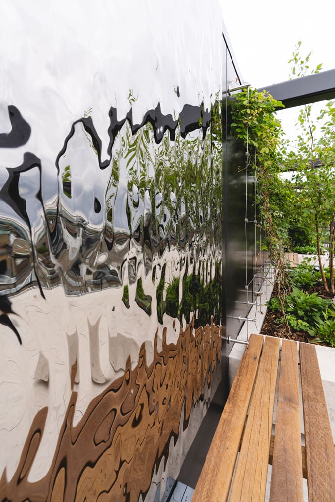 One James Street terrace mirrored wall