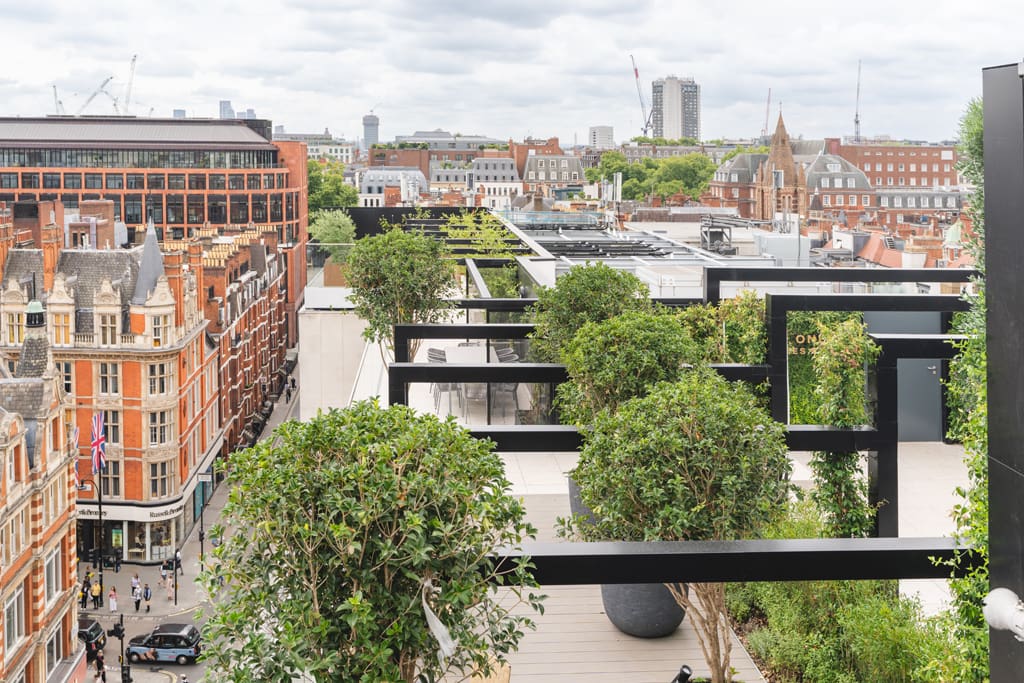 One James Street roof terrace view form above