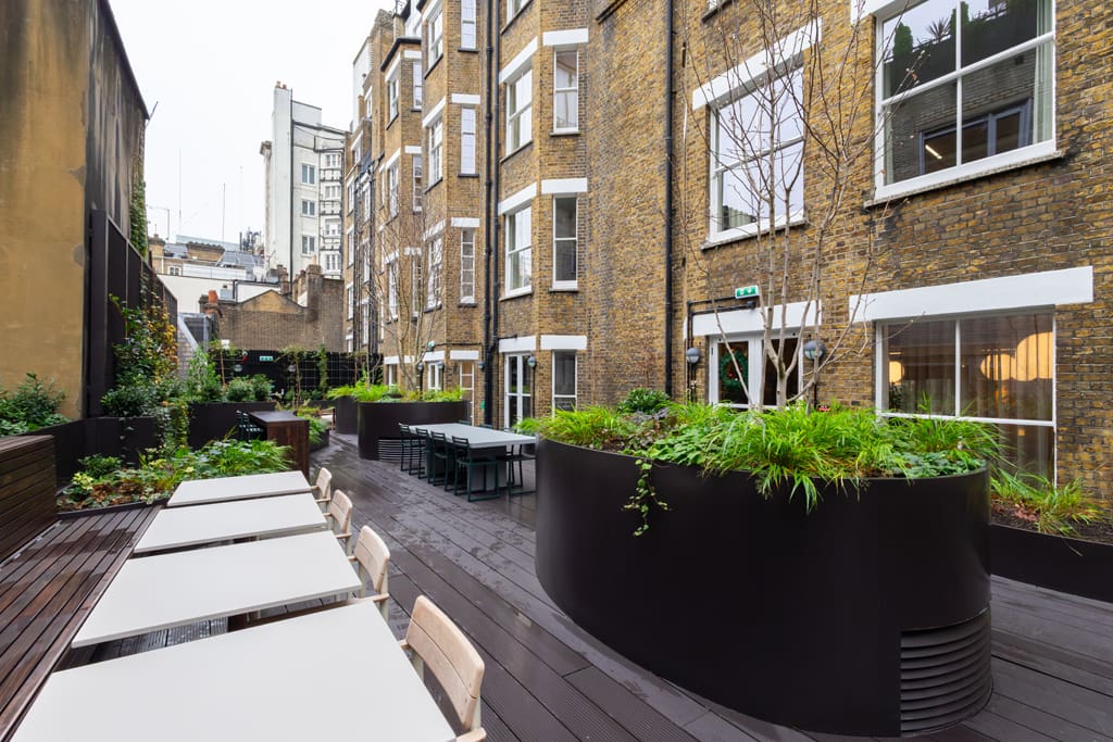 Egyptian & Dudley House seating and planters