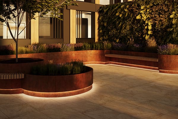 TerraSmart Contour Bespoke Planter System - Corten Steel Finish