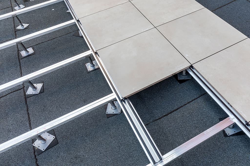 Lattice rail paving system pedestals
