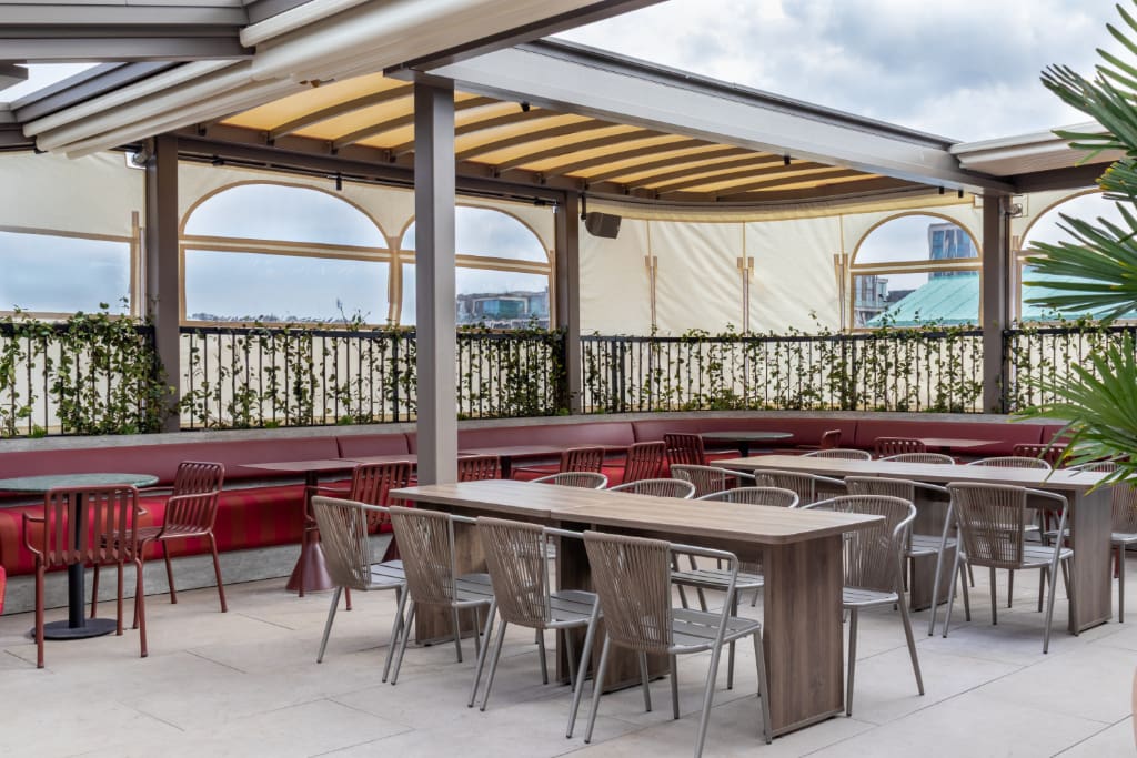 Paved seating area