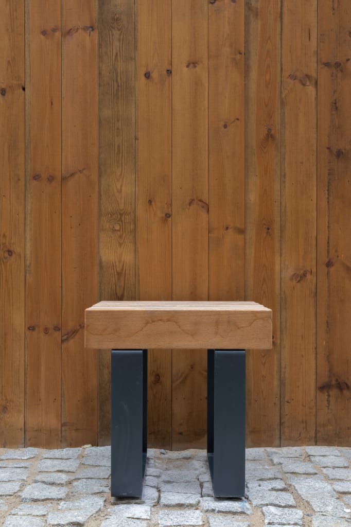 Wooden seat and cladding