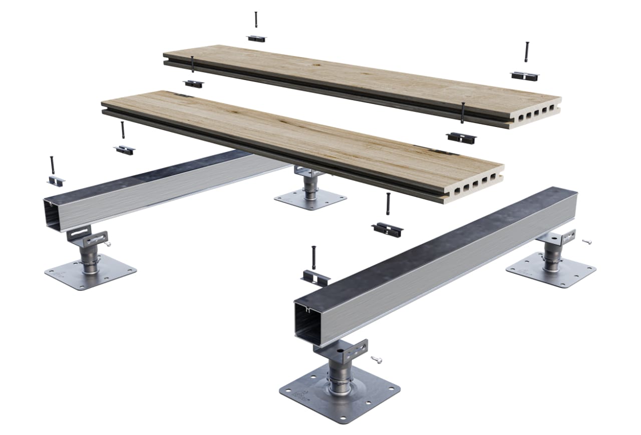 TS-VCD-S TerraSmart Vitrified Composite Decking - Single Rail