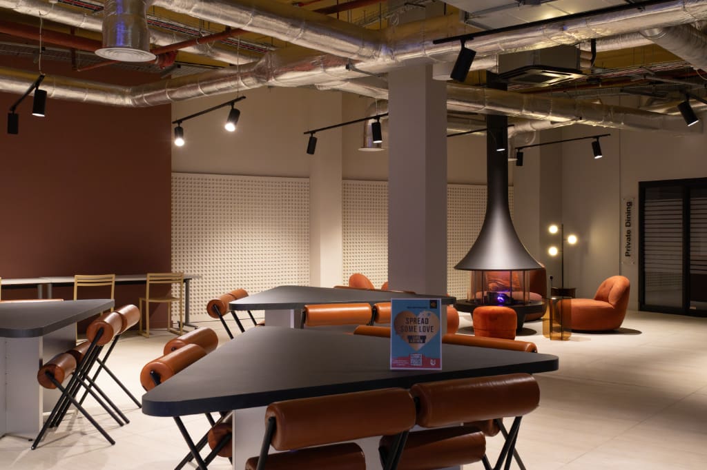 Paved communal space