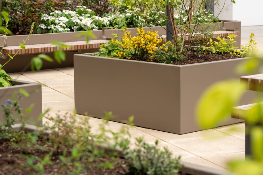 Planter and benches