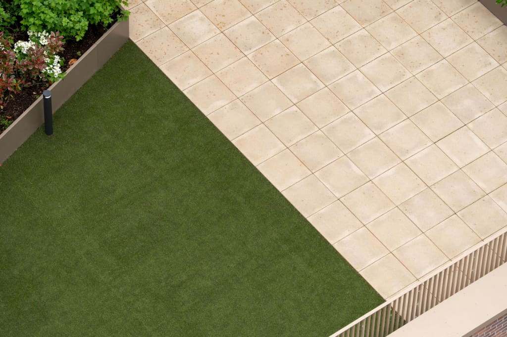 Paving and artificial grass