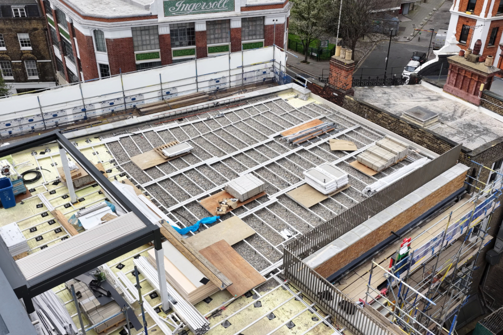 Roof terrace under construction