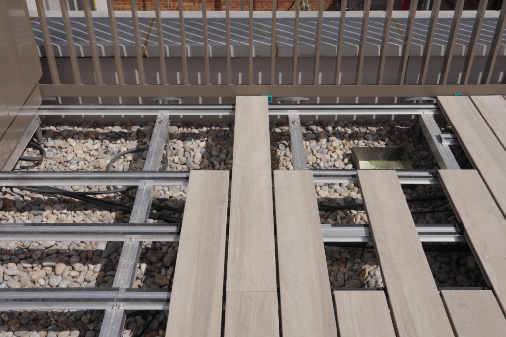 Vitrified Composite Decking rail system and balustrade with BaseLink