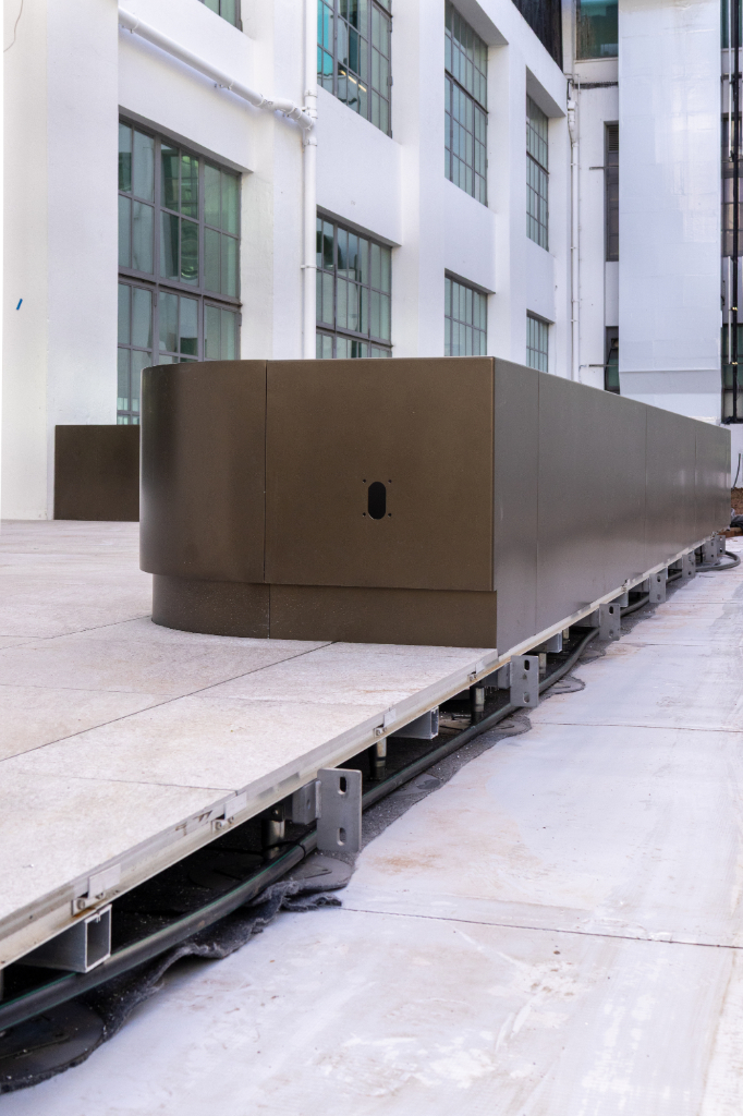 Planter on paved rail system using BaseBoard